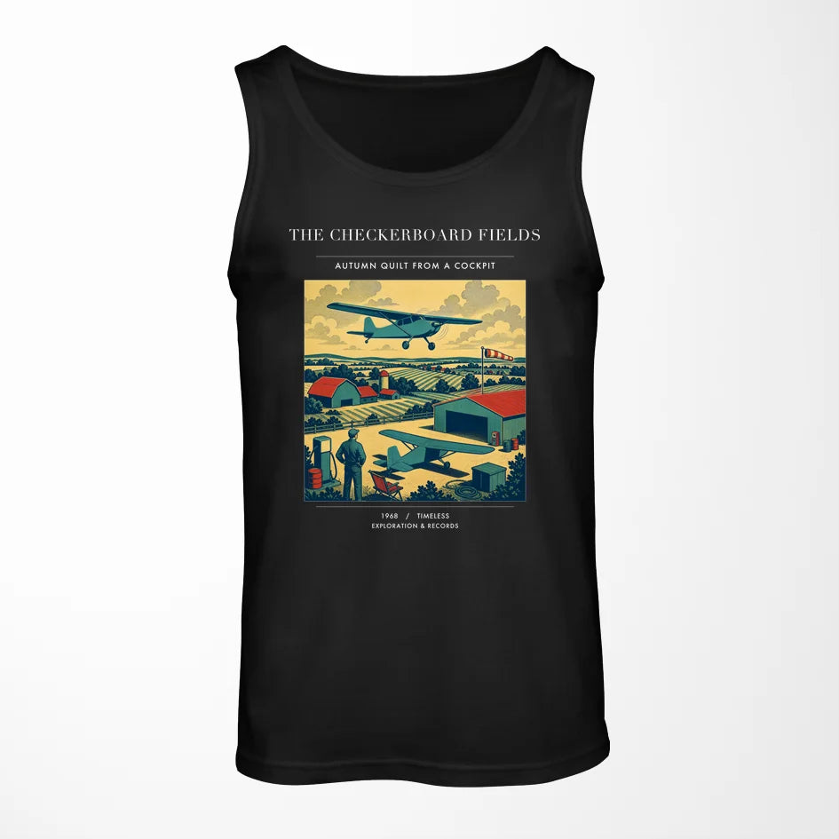 VINTAGE G4201 - The Checkerboard Fields - Designed Tank Tops design on black