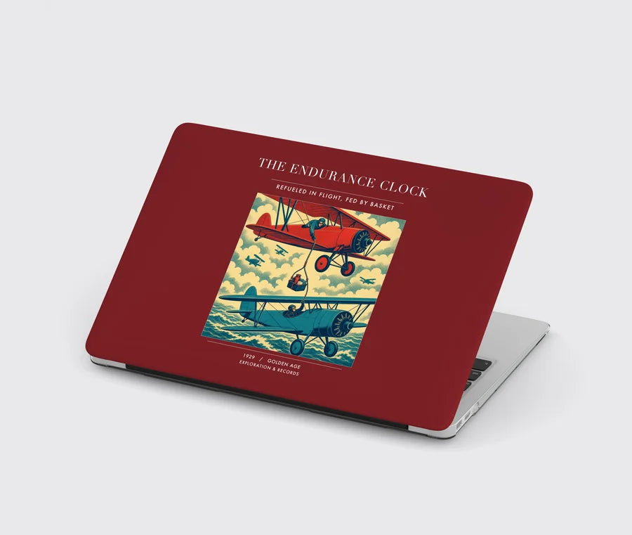 VINTAGE G4203 - The Endurance Clock - Designed MacBook Cases design on darkred