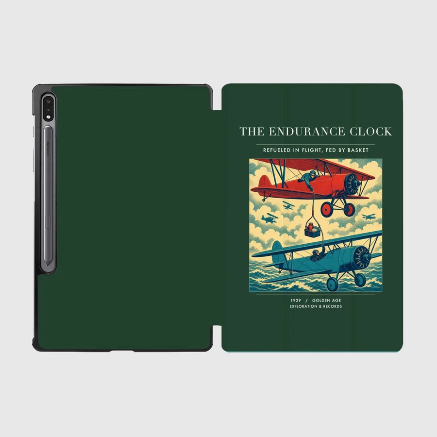 VINTAGE G4203 - The Endurance Clock - Designed iPad & Samsung Tablet Cases design on darkgreen samsung