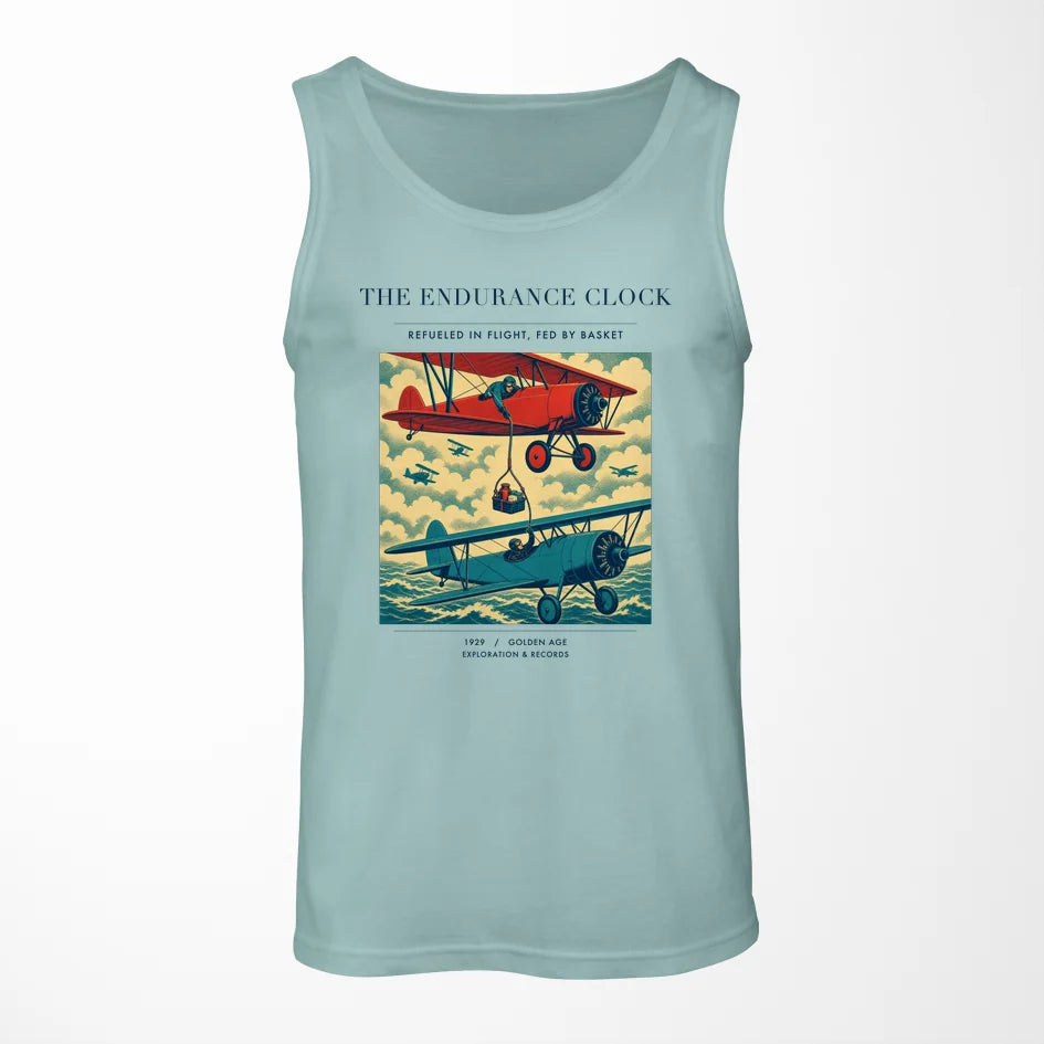 VINTAGE G4203 - The Endurance Clock - Designed Tank Tops design on lightgreen
