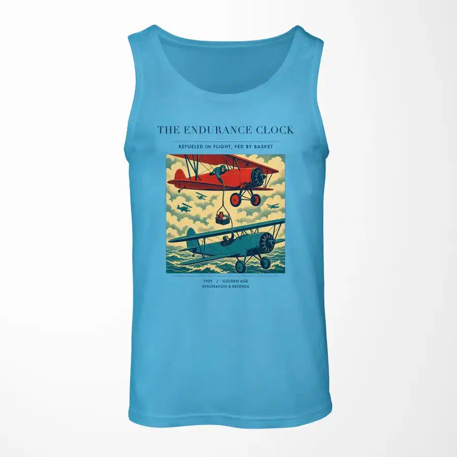 VINTAGE G4203 - The Endurance Clock - Designed Tank Tops design on skyblue