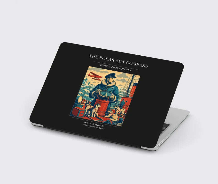 VINTAGE G4204 - The Polar Sun Compass - Designed MacBook Cases design on black