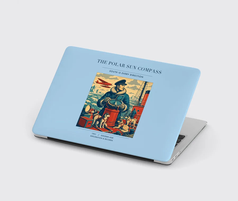 VINTAGE G4204 - The Polar Sun Compass - Designed MacBook Cases design on lightblue