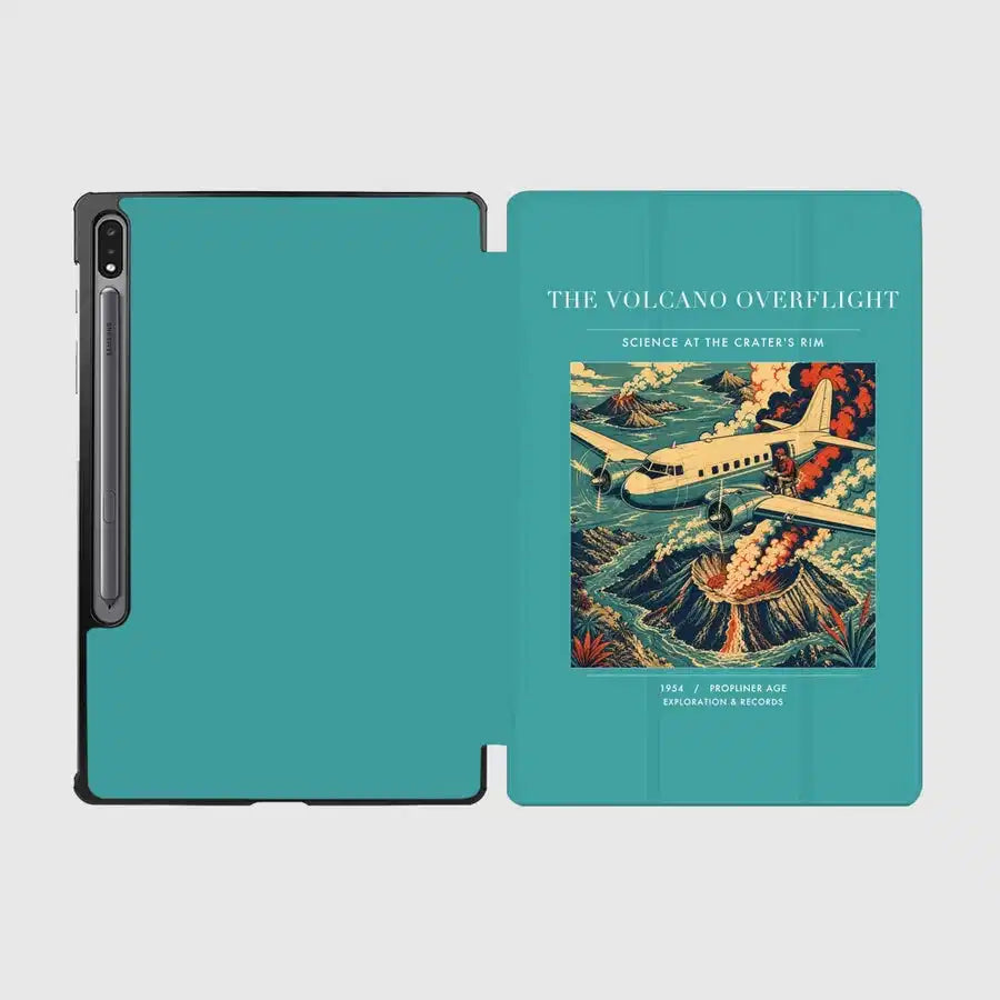 VINTAGE G4206 - The Volcano Overflight - Designed iPad & Samsung Tablet Cases design on turquoise samsung