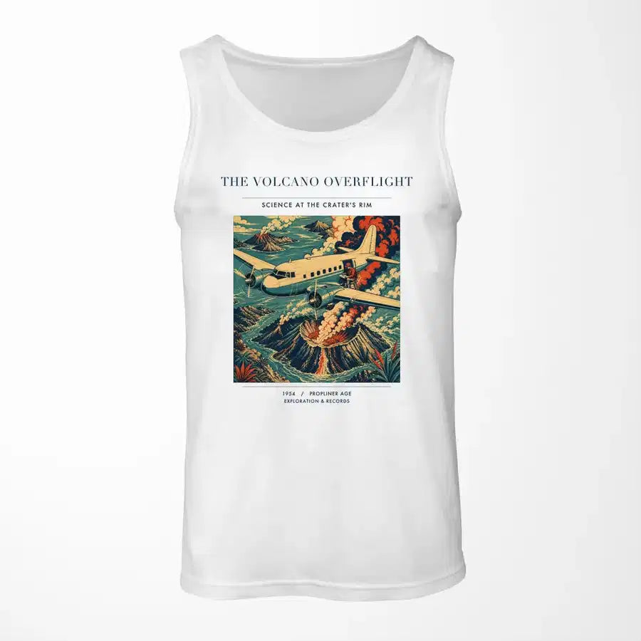 VINTAGE G4206 - The Volcano Overflight - Designed Tank Tops design on white