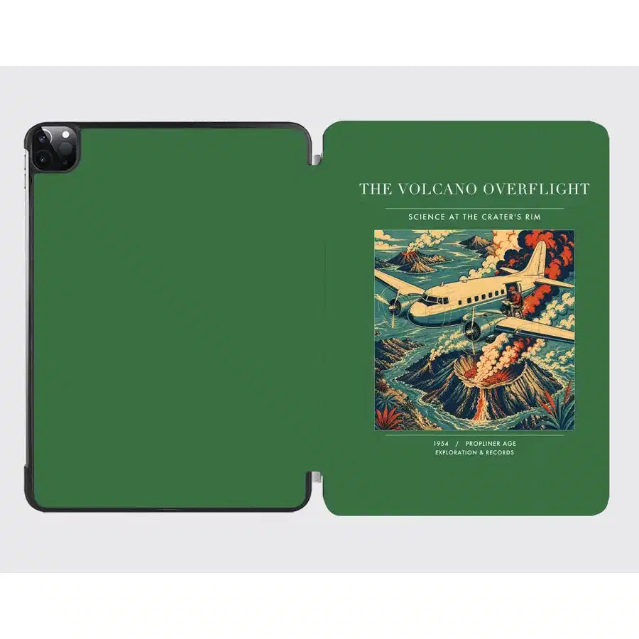 VINTAGE G4206 - The Volcano Overflight - Designed iPad & Samsung Tablet Cases design on green ipad