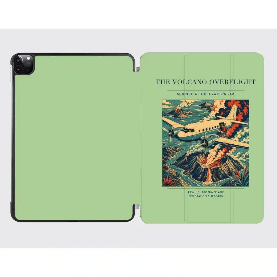 VINTAGE G4206 - The Volcano Overflight - Designed iPad & Samsung Tablet Cases design on lightgreen ipad