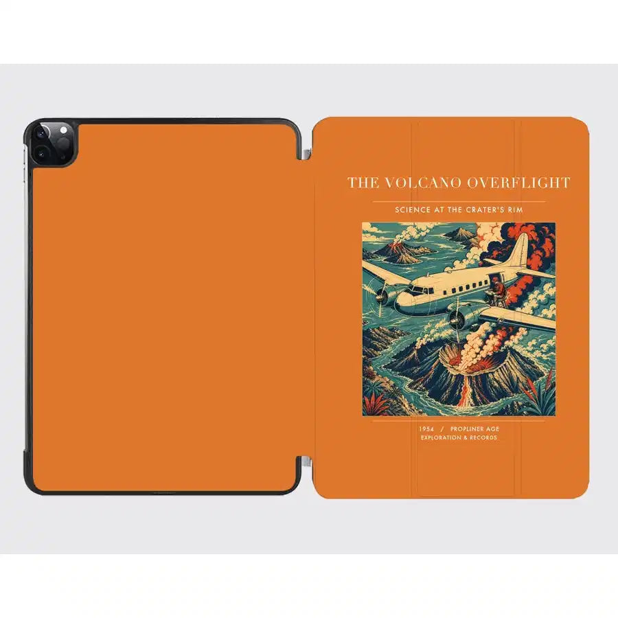 VINTAGE G4206 - The Volcano Overflight - Designed iPad & Samsung Tablet Cases design on orange ipad