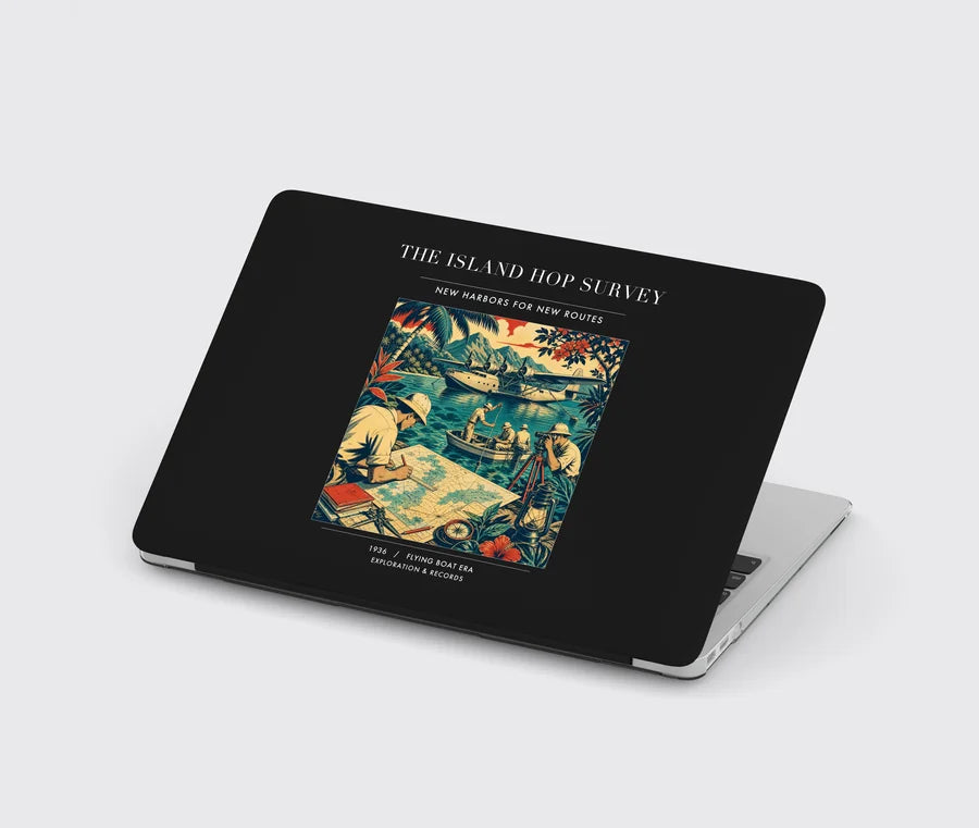 VINTAGE G4209 - The Island Hop Survey - Designed MacBook Cases design on black