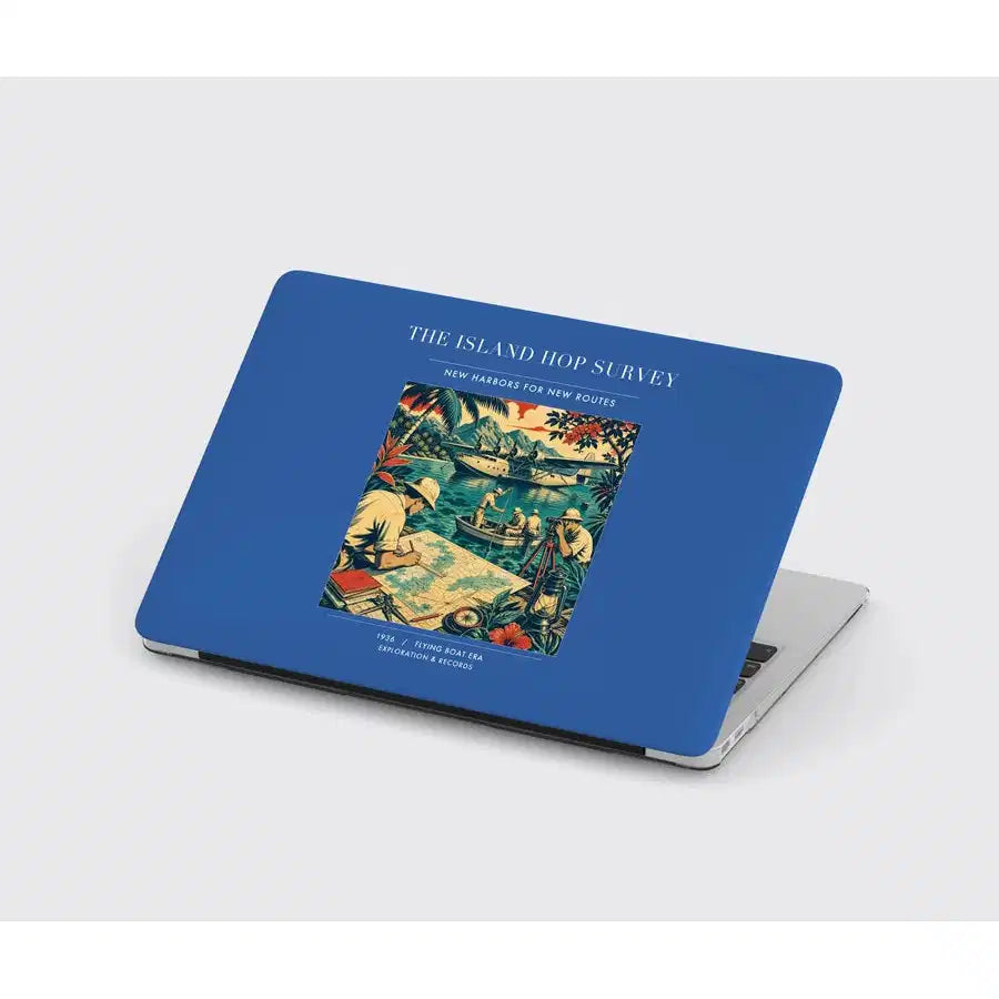 VINTAGE G4209 - The Island Hop Survey - Designed MacBook Cases design on blue