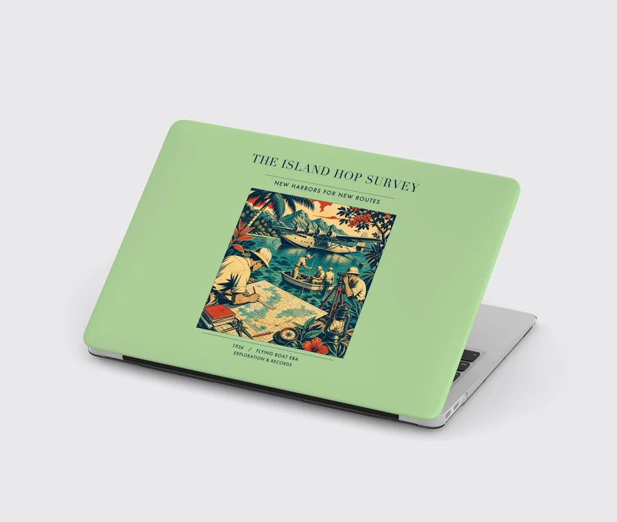 VINTAGE G4209 - The Island Hop Survey - Designed MacBook Cases design on lightgreen
