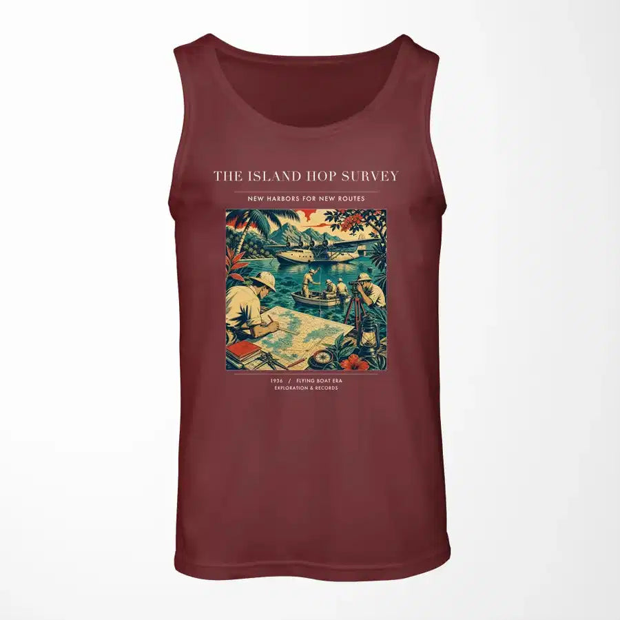 VINTAGE G4209 - The Island Hop Survey - Designed Tank Tops design on darkred