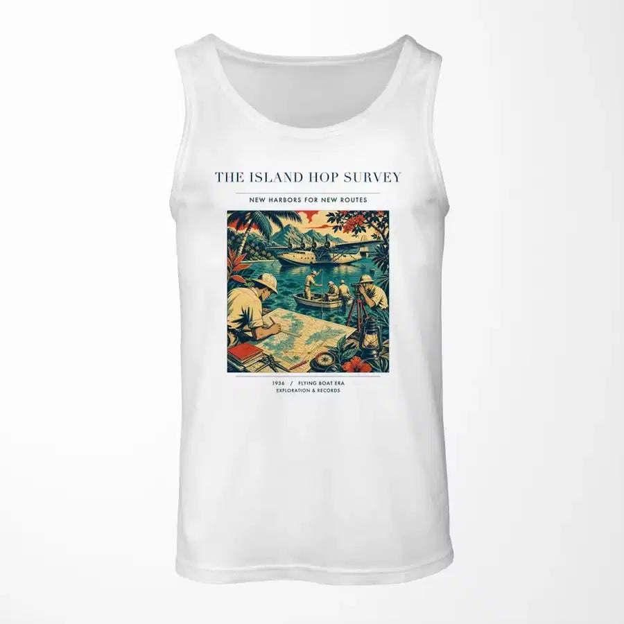VINTAGE G4209 - The Island Hop Survey - Designed Tank Tops design on white