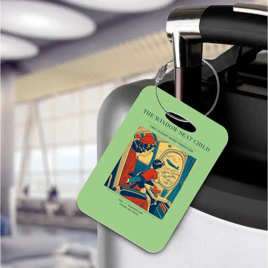 VINTAGE G4215 - The Window Seat Child - Acrylic Luggage Tags design on lightgreen