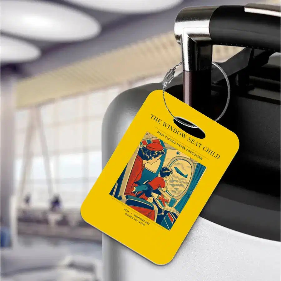 VINTAGE G4215 - The Window Seat Child - Acrylic Luggage Tags design on yellow
