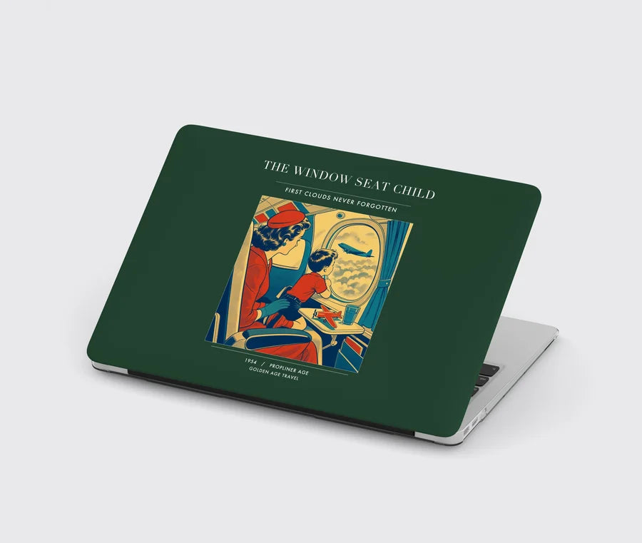 VINTAGE G4215 - The Window Seat Child - Designed MacBook Cases design on darkgreen