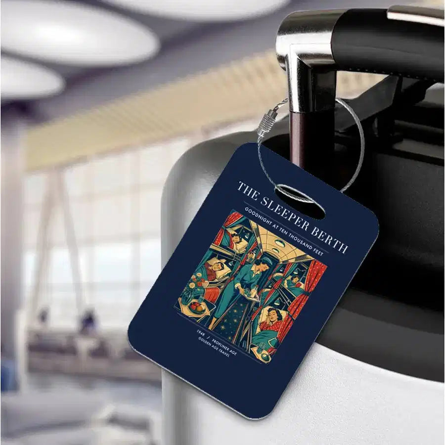 VINTAGE G4216 - The Sleeper Berth - Acrylic Luggage Tags design on navyblue