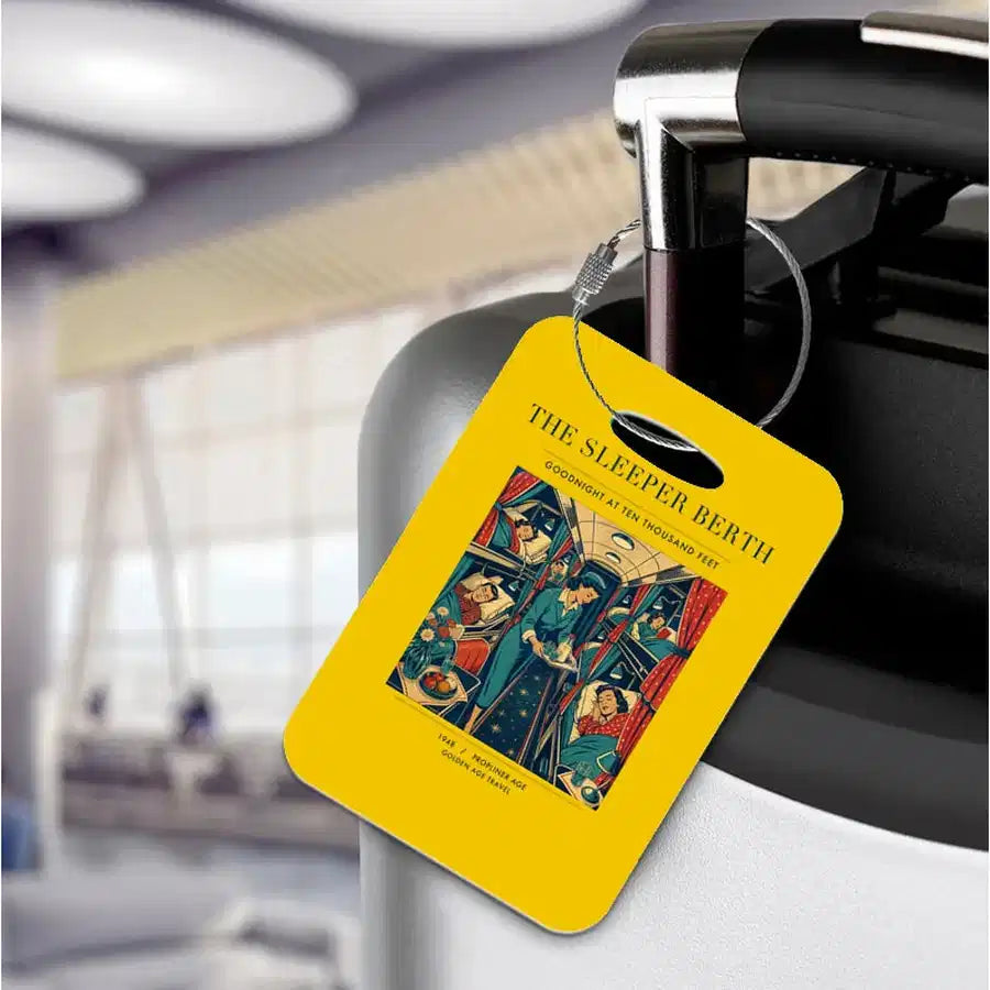 VINTAGE G4216 - The Sleeper Berth - Acrylic Luggage Tags design on yellow