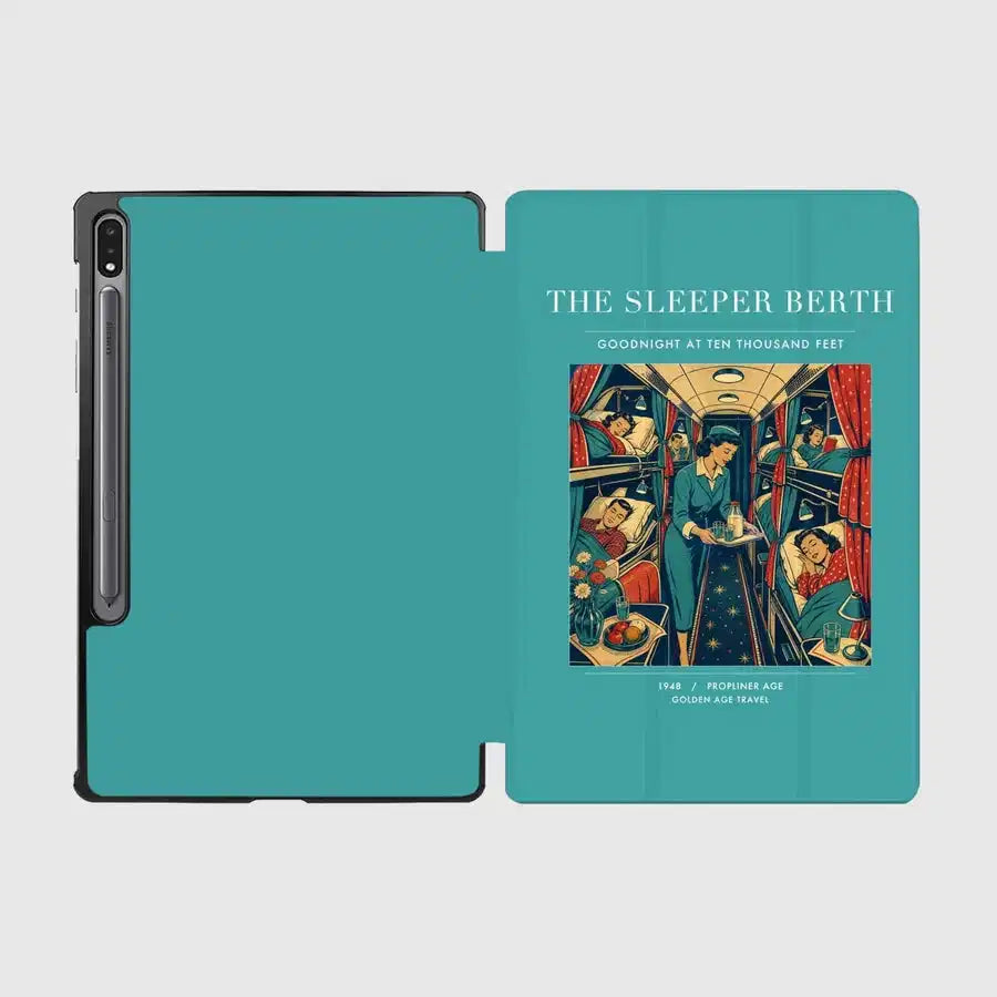 VINTAGE G4216 - The Sleeper Berth - Designed iPad & Samsung Tablet Cases design on turquoise samsung