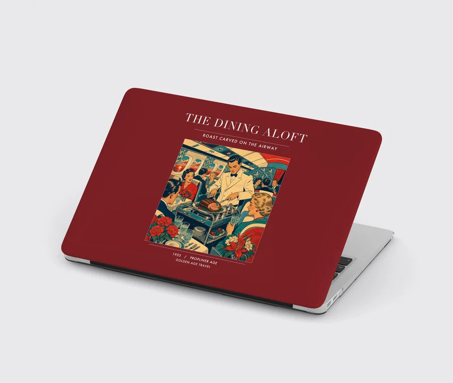 VINTAGE G4217 - The Dining Aloft - Designed MacBook Cases design on darkred