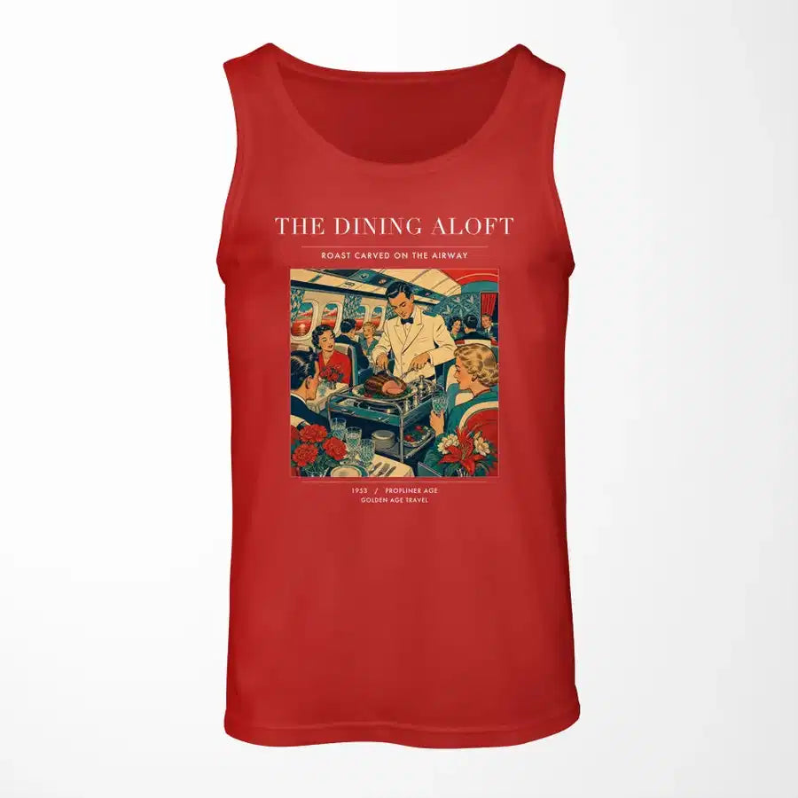 VINTAGE G4217 - The Dining Aloft - Designed Tank Tops design on red