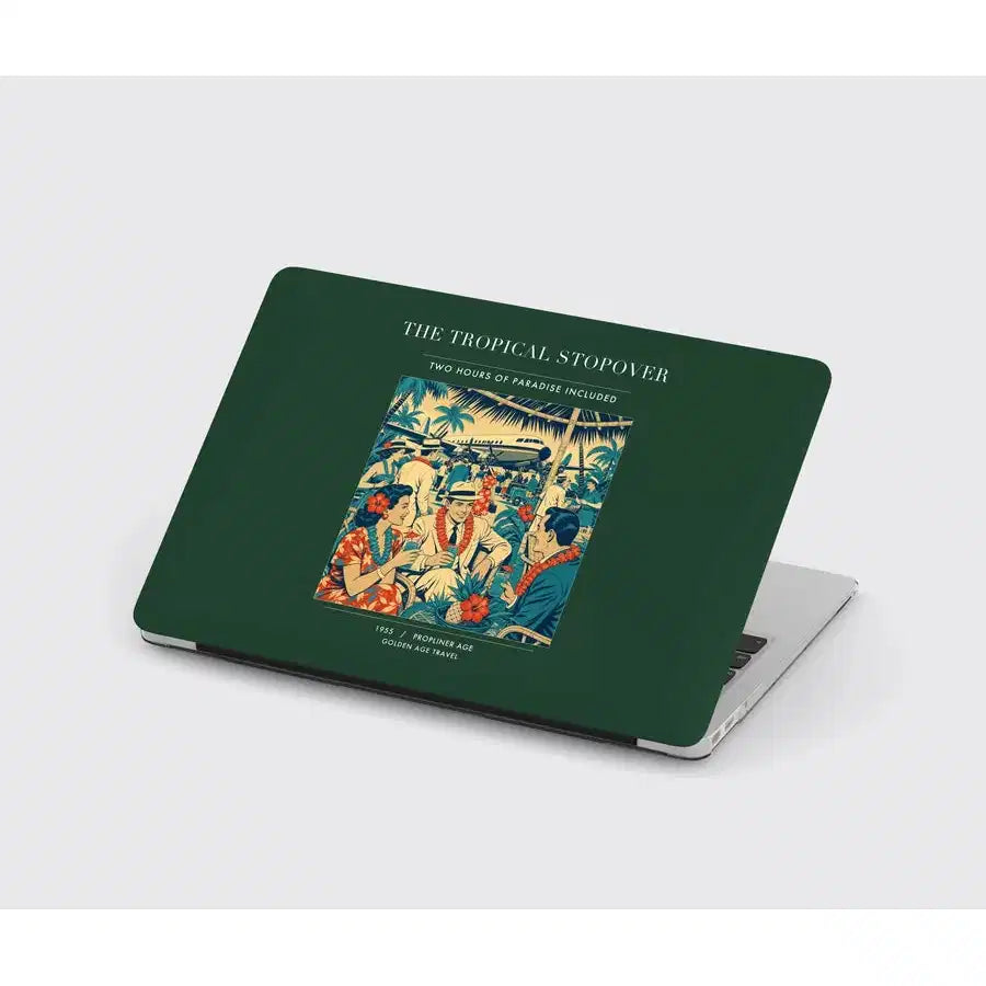 VINTAGE G4225 - The Tropical Stopover - Designed MacBook Cases design on darkgreen
