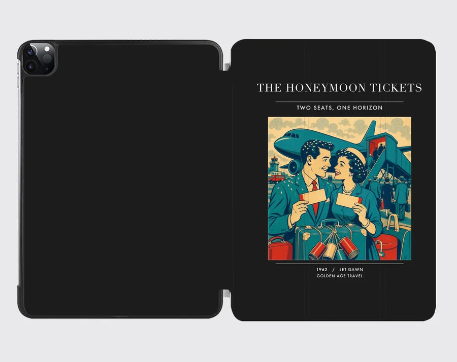 VINTAGE G4227 - The Honeymoon Tickets - Designed iPad & Samsung Tablet Cases design on black ipad