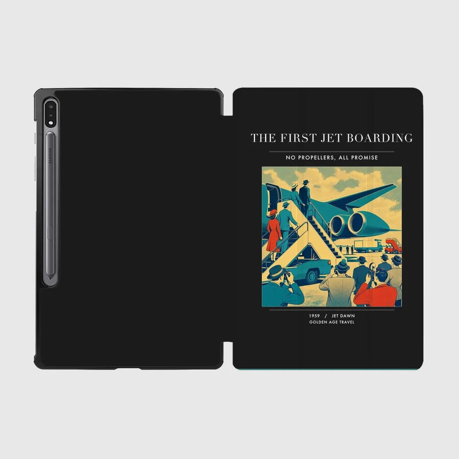 VINTAGE G4228 - The First Jet Boarding - Designed iPad & Samsung Tablet Cases design on black samsung