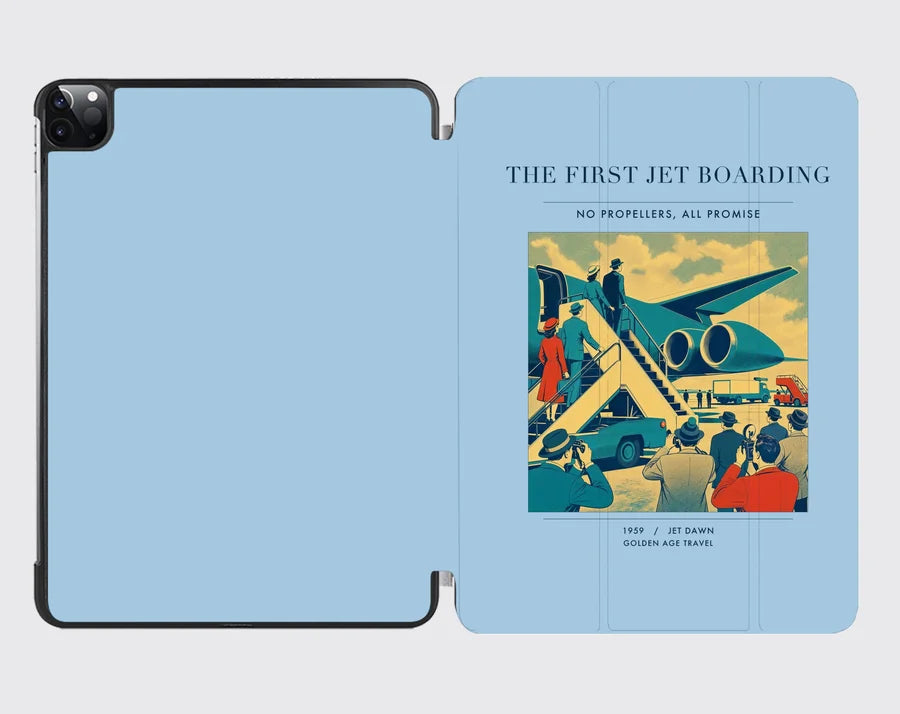 VINTAGE G4228 - The First Jet Boarding - Designed iPad & Samsung Tablet Cases design on lightblue ipad