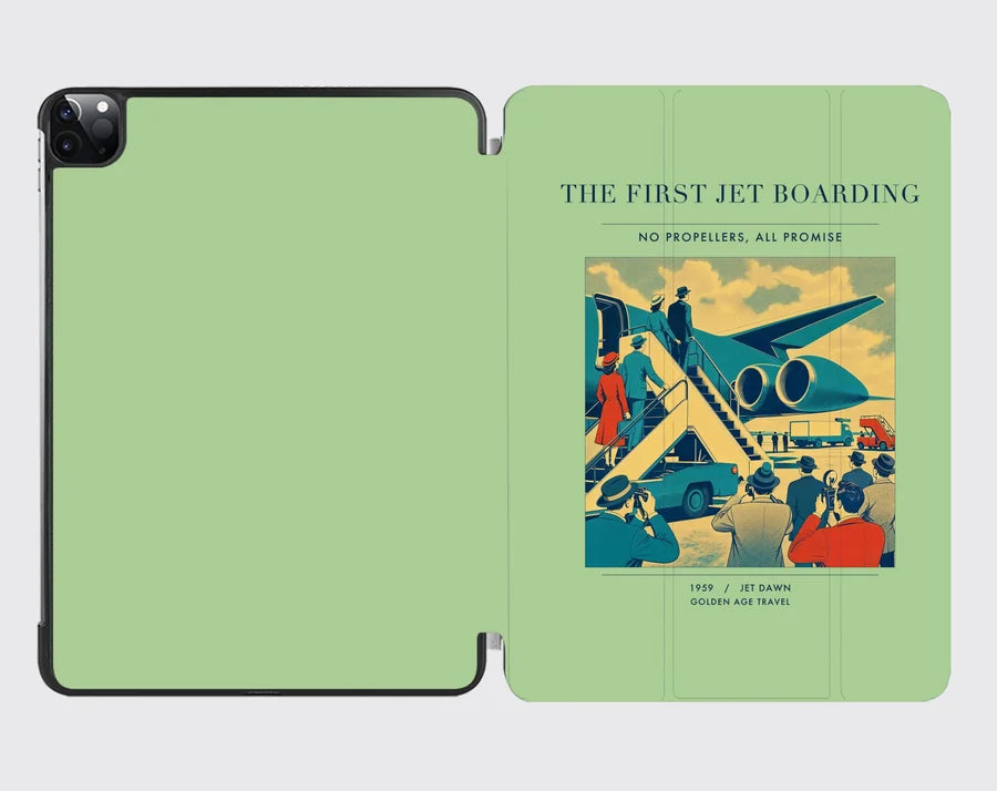 VINTAGE G4228 - The First Jet Boarding - Designed iPad & Samsung Tablet Cases design on lightgreen ipad