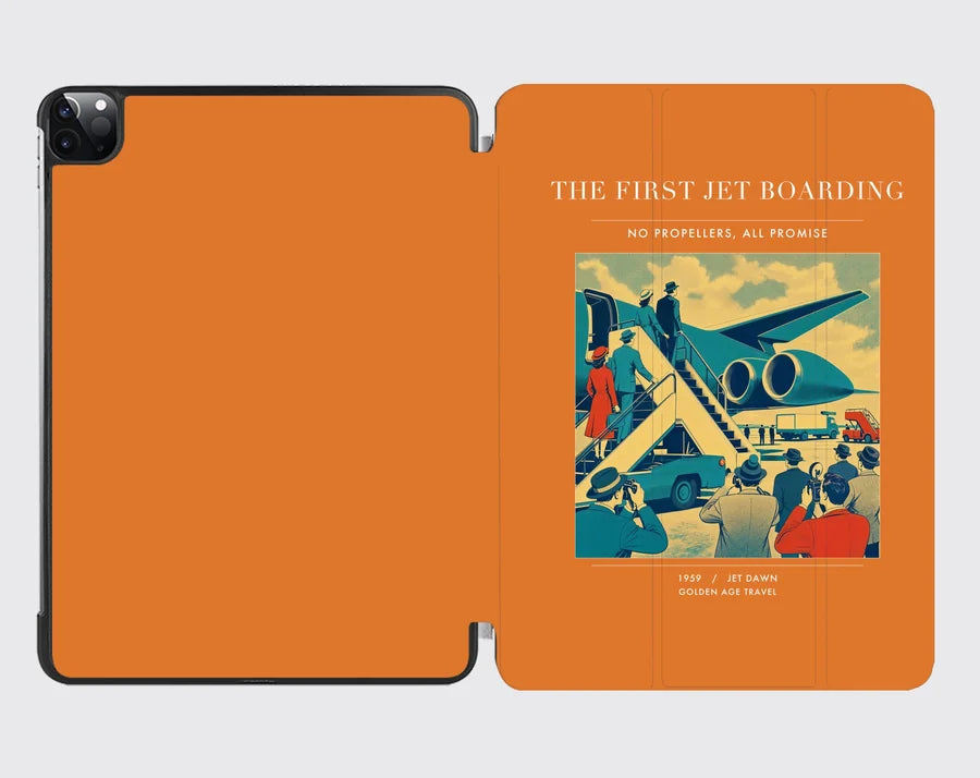 VINTAGE G4228 - The First Jet Boarding - Designed iPad & Samsung Tablet Cases design on orange ipad