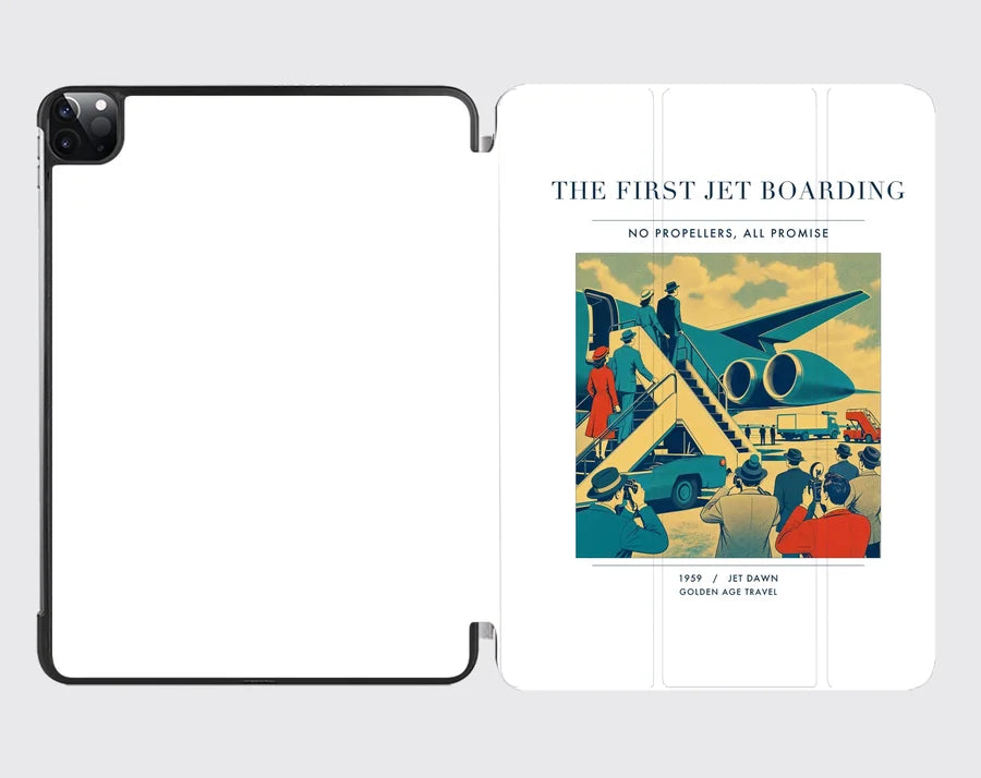 VINTAGE G4228 - The First Jet Boarding - Designed iPad & Samsung Tablet Cases design on white ipad