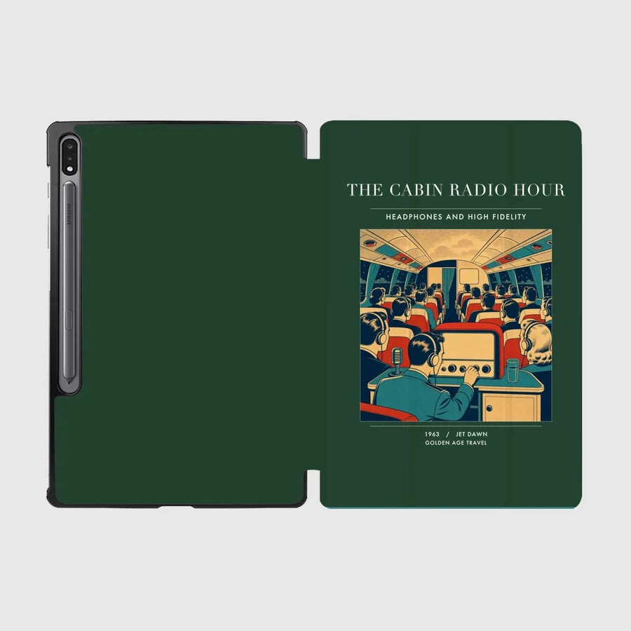 VINTAGE G4229 - The Cabin Radio Hour - Designed iPad & Samsung Tablet Cases design on darkgreen samsung