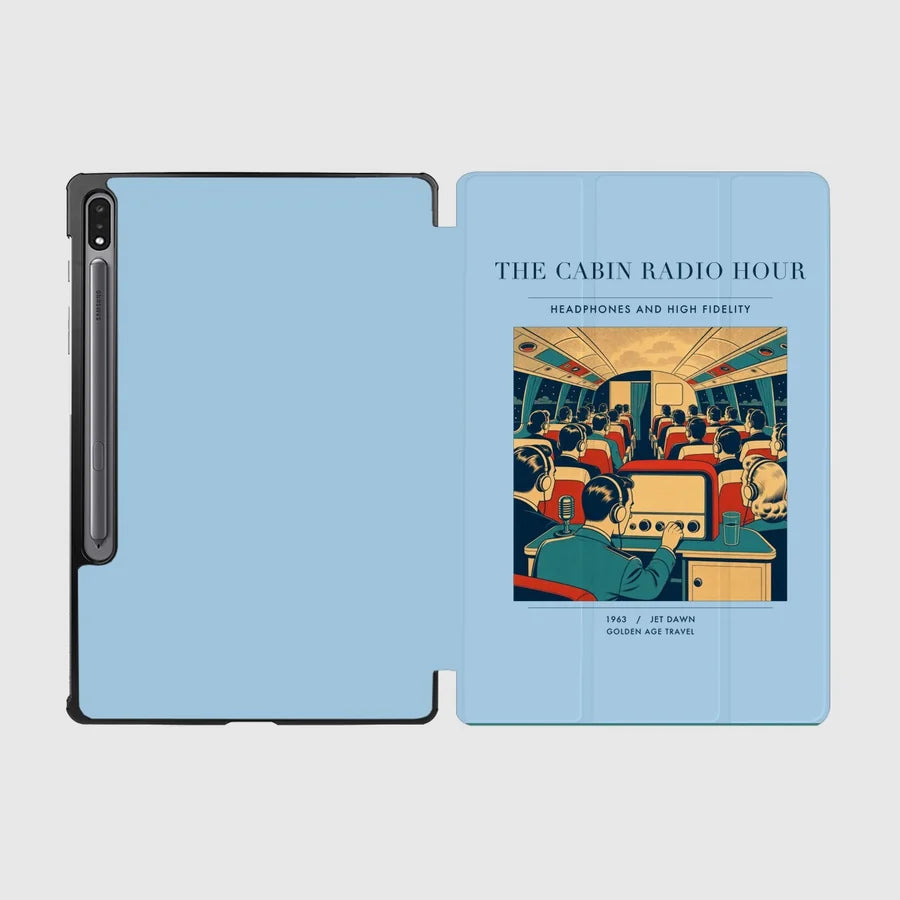 VINTAGE G4229 - The Cabin Radio Hour - Designed iPad & Samsung Tablet Cases design on lightblue samsung