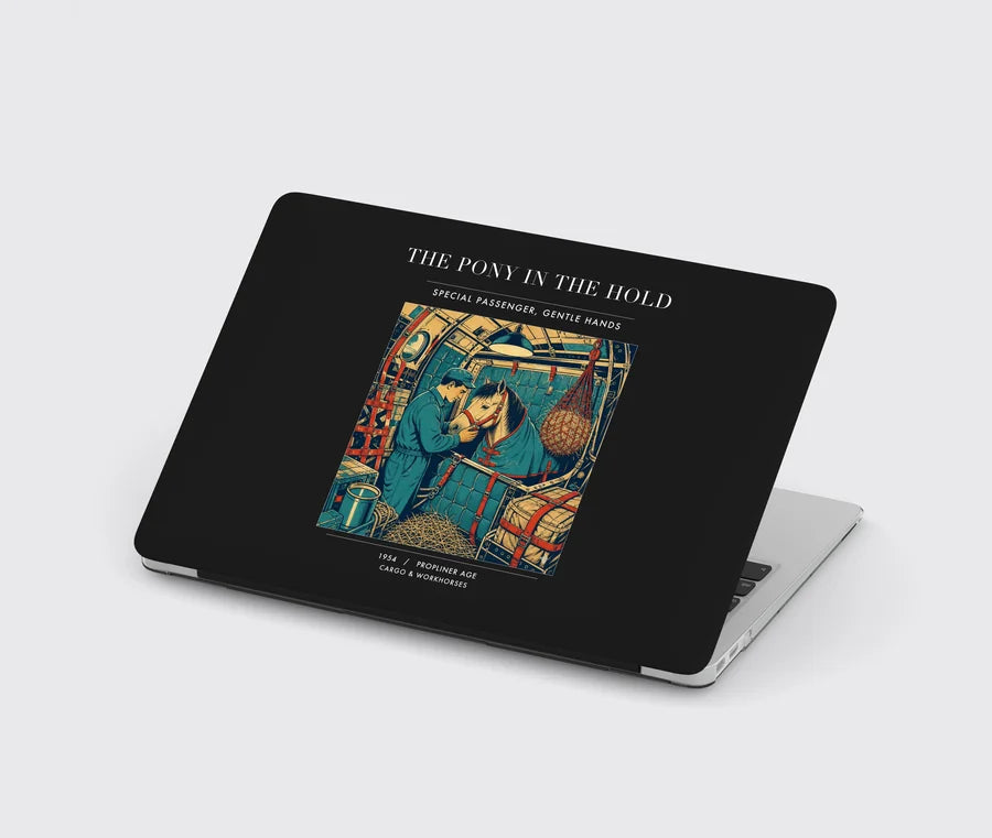 VINTAGE G4235 - The Pony In The Hold - Designed MacBook Cases design on black