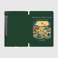 Thumbnail for VINTAGE G4241 - The Grass Strip Sunday - Designed iPad & Samsung Tablet Cases design on darkgreen samsung