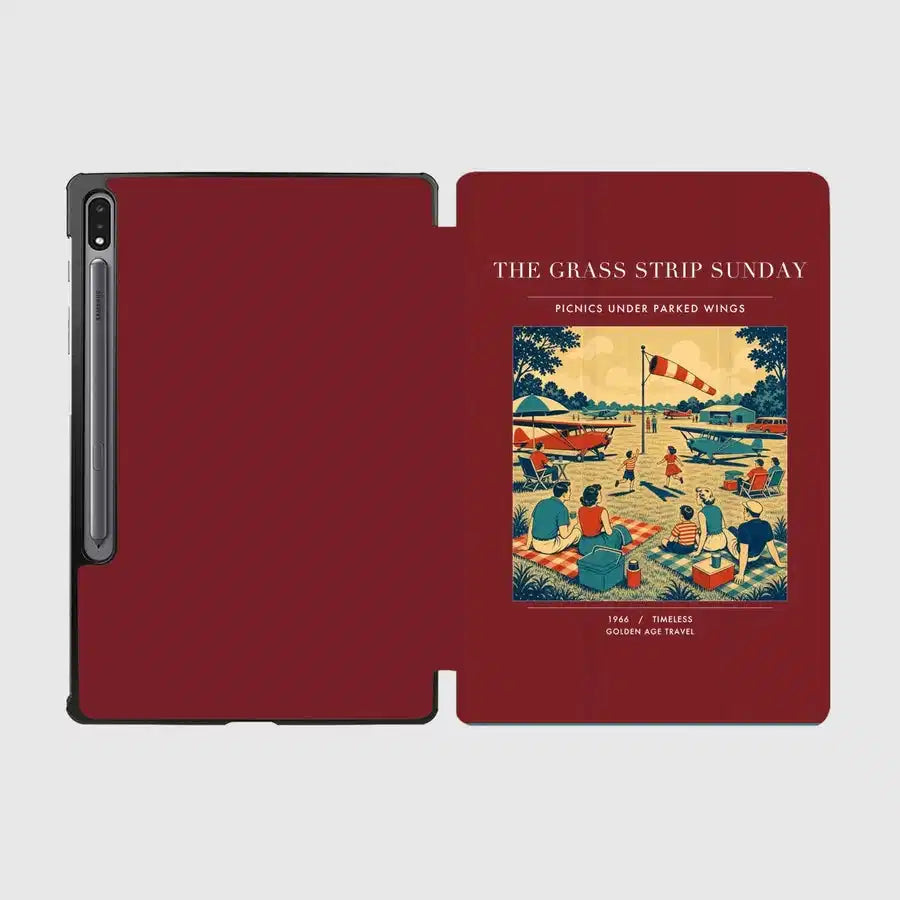 VINTAGE G4241 - The Grass Strip Sunday - Designed iPad & Samsung Tablet Cases design on darkred samsung