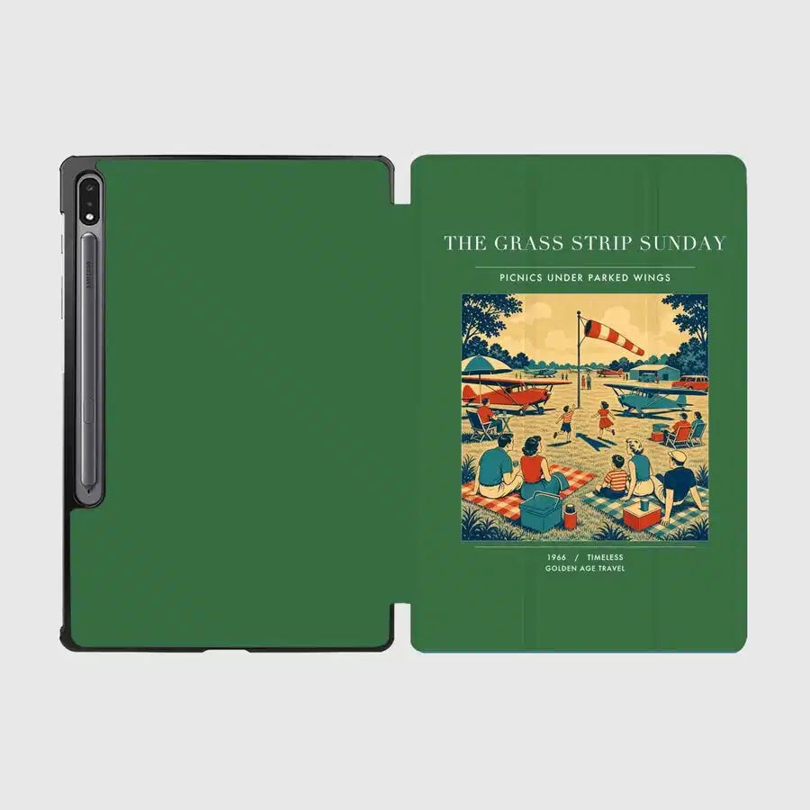 VINTAGE G4241 - The Grass Strip Sunday - Designed iPad & Samsung Tablet Cases design on green samsung
