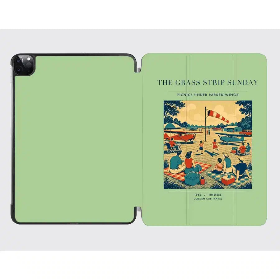 VINTAGE G4241 - The Grass Strip Sunday - Designed iPad & Samsung Tablet Cases design on lightgreen ipad