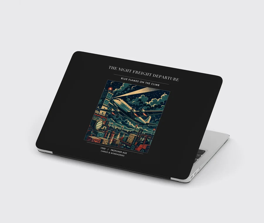 VINTAGE G4248 - The Night Freight Departure - Designed MacBook Cases design on black