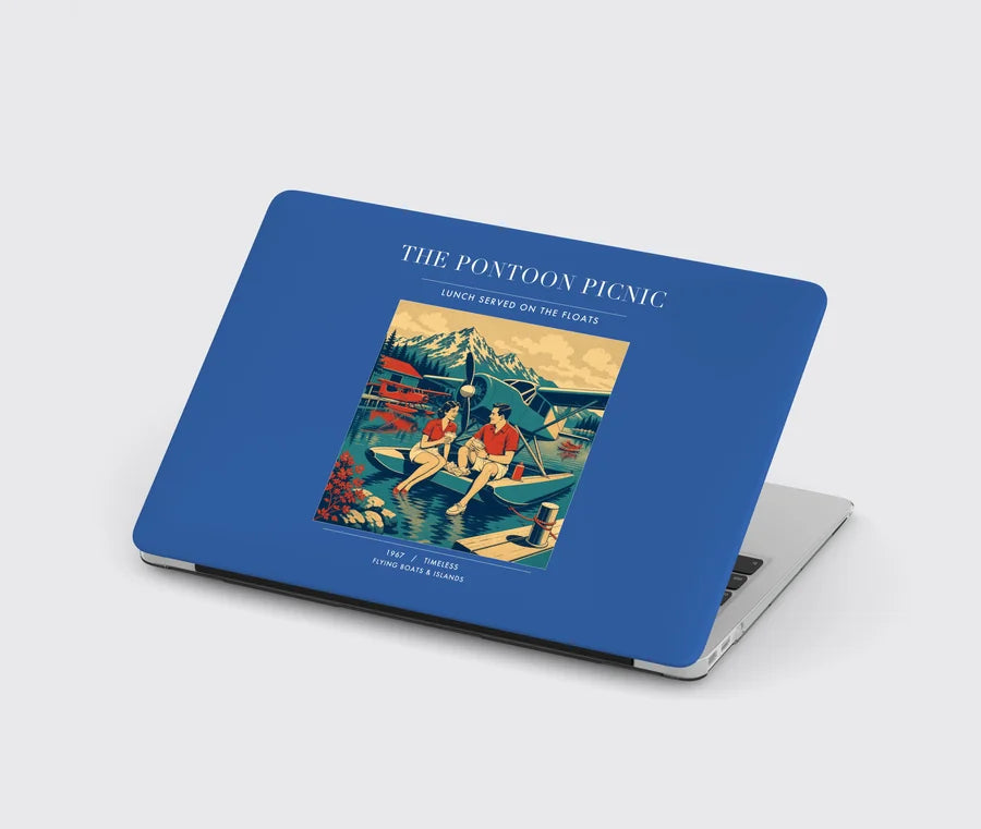 VINTAGE G4250 - The Pontoon Picnic - Designed MacBook Cases design on blue