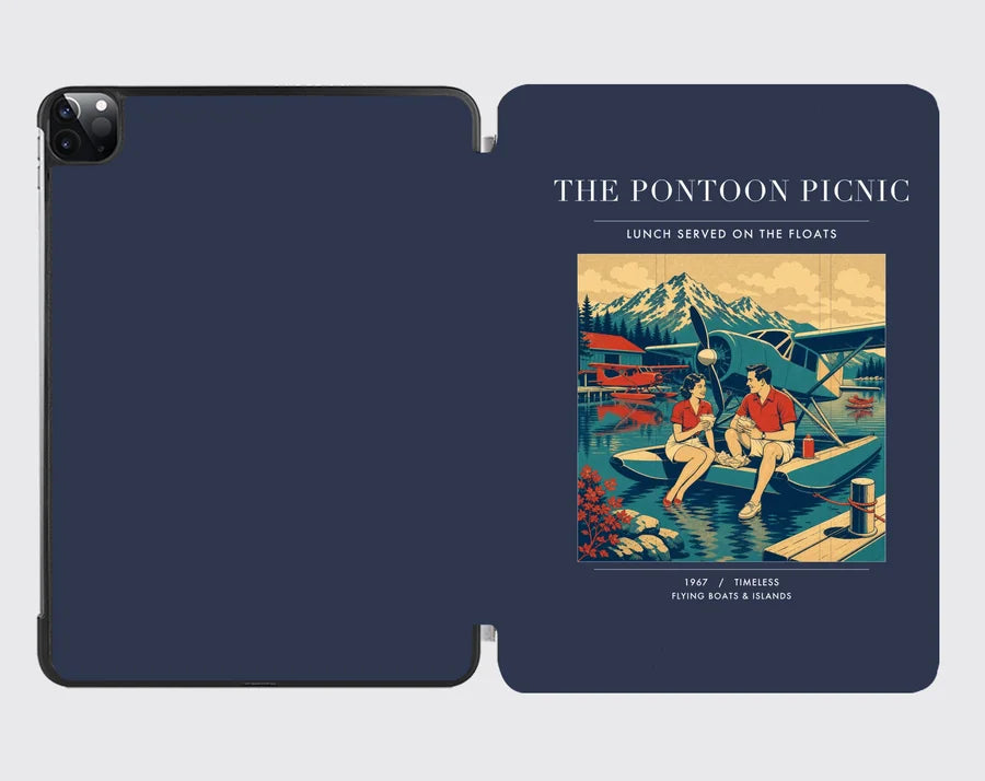 VINTAGE G4250 - The Pontoon Picnic - Designed iPad & Samsung Tablet Cases design on navyblue ipad