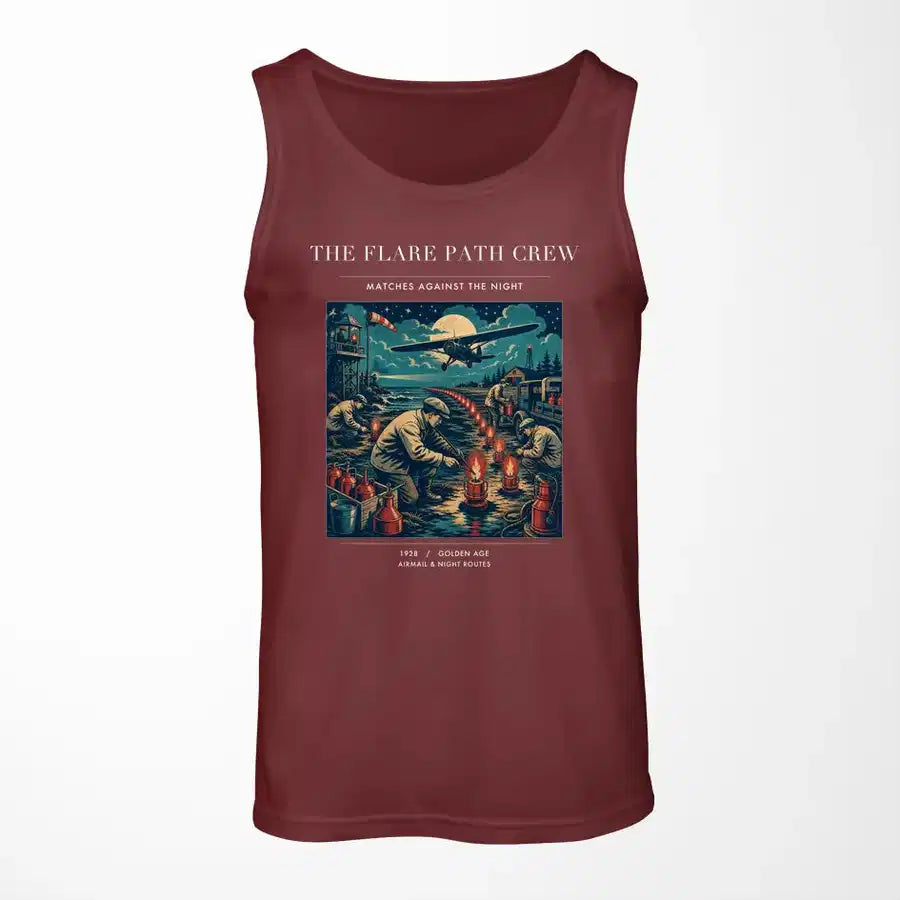 VINTAGE G4252 - The Flare Path Crew - Designed Tank Tops design on darkred