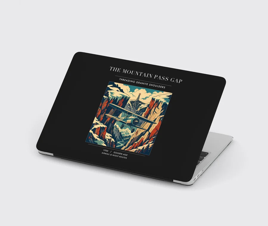 VINTAGE G4253 - The Mountain Pass Gap - Designed MacBook Cases design on black