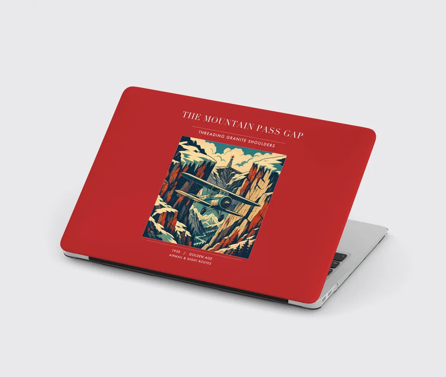 VINTAGE G4253 - The Mountain Pass Gap - Designed MacBook Cases design on red
