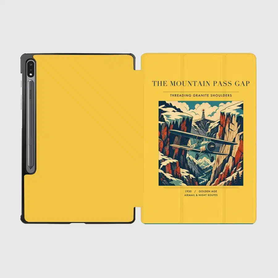 VINTAGE G4253 - The Mountain Pass Gap - Designed iPad & Samsung Tablet Cases design on yellow samsung