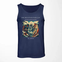 Thumbnail for VINTAGE G4253 - The Mountain Pass Gap - Designed Tank Tops design on darkblue