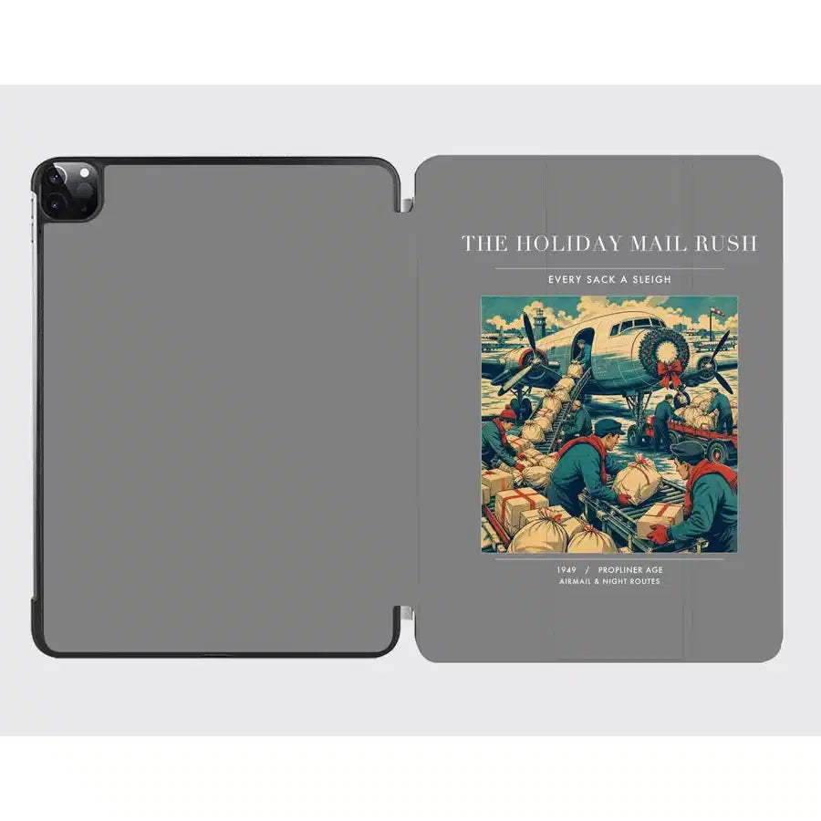 VINTAGE G4255 - The Holiday Mail Rush - Designed iPad & Samsung Tablet Cases design on gray ipad