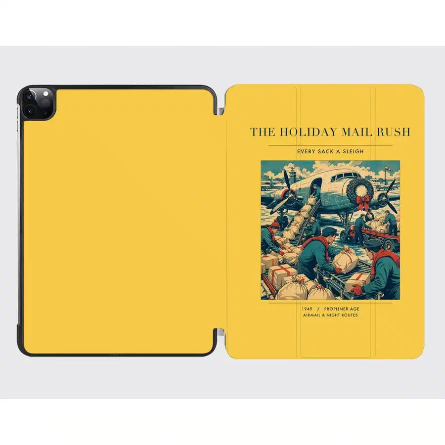 VINTAGE G4255 - The Holiday Mail Rush - Designed iPad & Samsung Tablet Cases design on yellow ipad