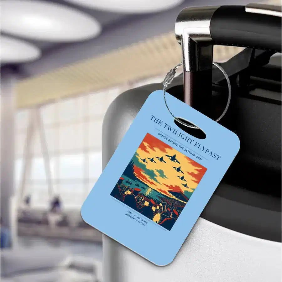 VINTAGE G4260 - The Twilight Flypast - Acrylic Luggage Tags design on lightblue